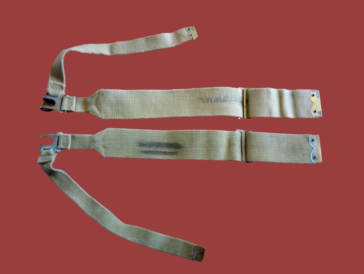 BRITISH MILITARY WEB P-37 PATTERN HAVERSACK BRACES BACKPACK SUSPENDERS GENUINE