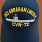 USS ABRAHAM LINCOLN CVN -72 U.S NAVY SHIP HAT OFFICIAL U.S MILITARY BALL CAP USA