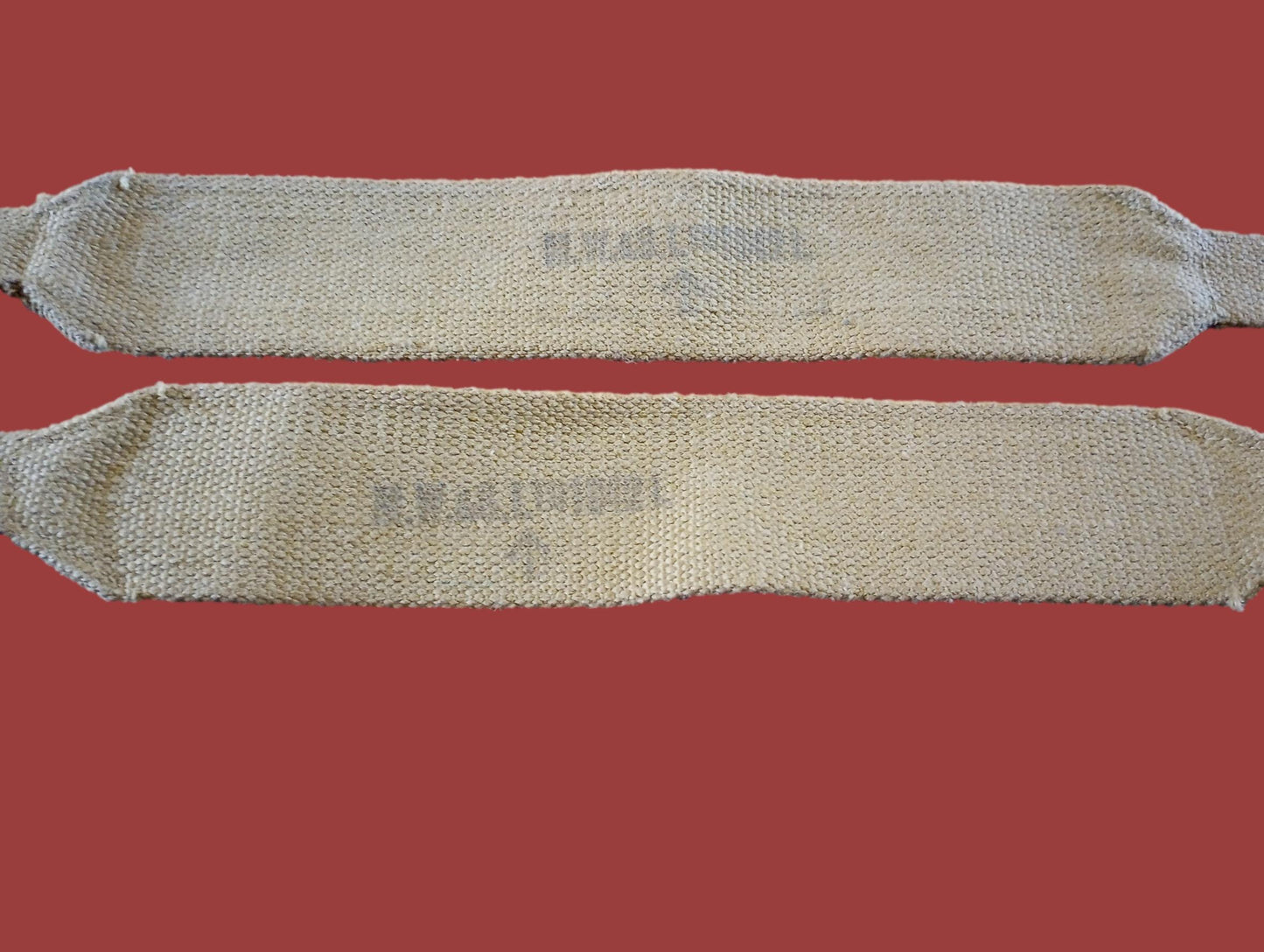 WWII BRITISH BRACES OR STRAPS KHAKI WEB COMBAT SUSPENDERS DATED 1 SET 1942