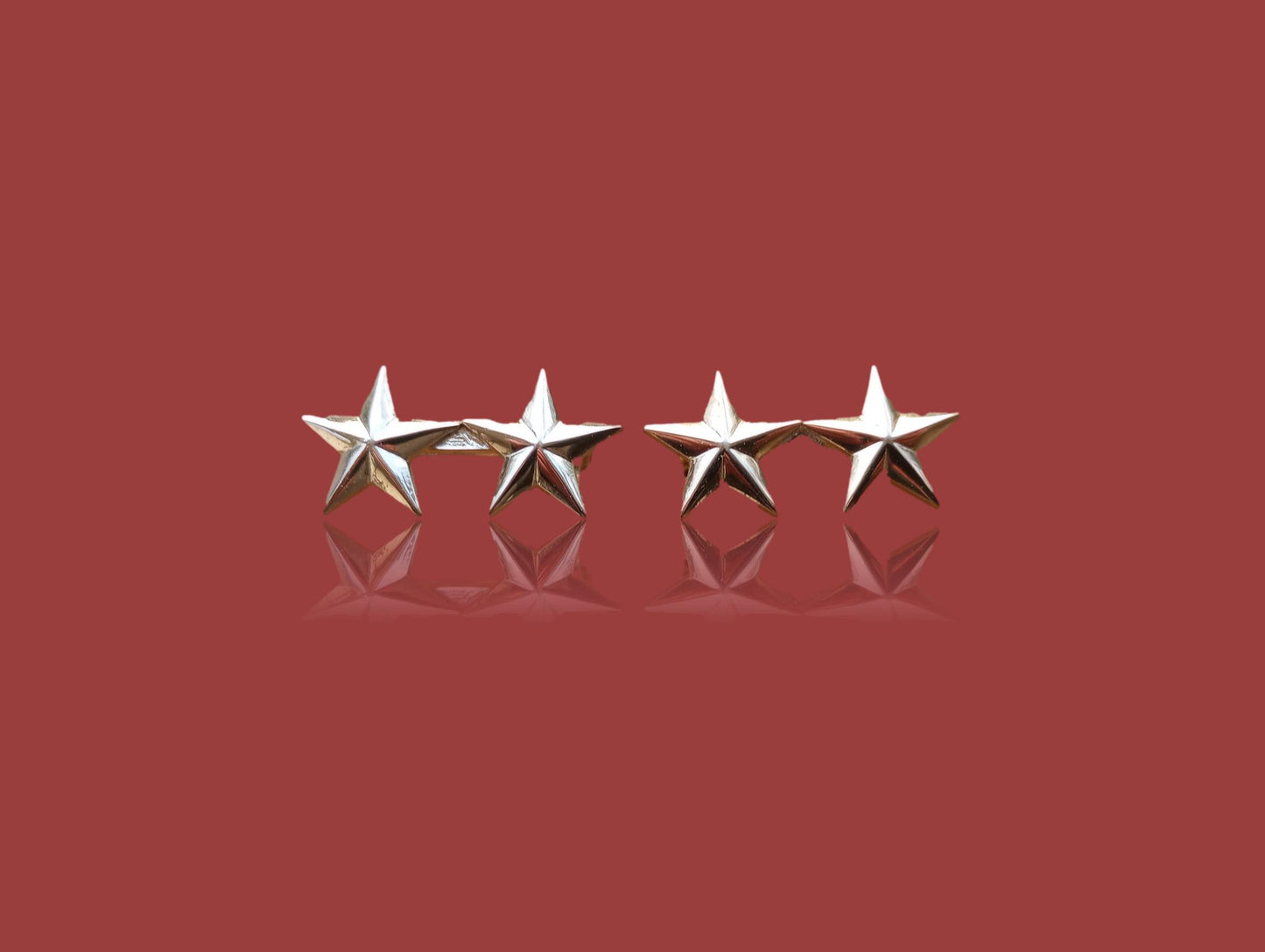 VINTAGE U.S MILITARY STERLING SILVER MAJOR GENERAL RANK 2 STAR WWII VIETNAM