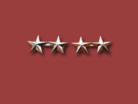 VINTAGE U.S MILITARY STERLING SILVER MAJOR GENERAL RANK 2 STAR WWII VIETNAM