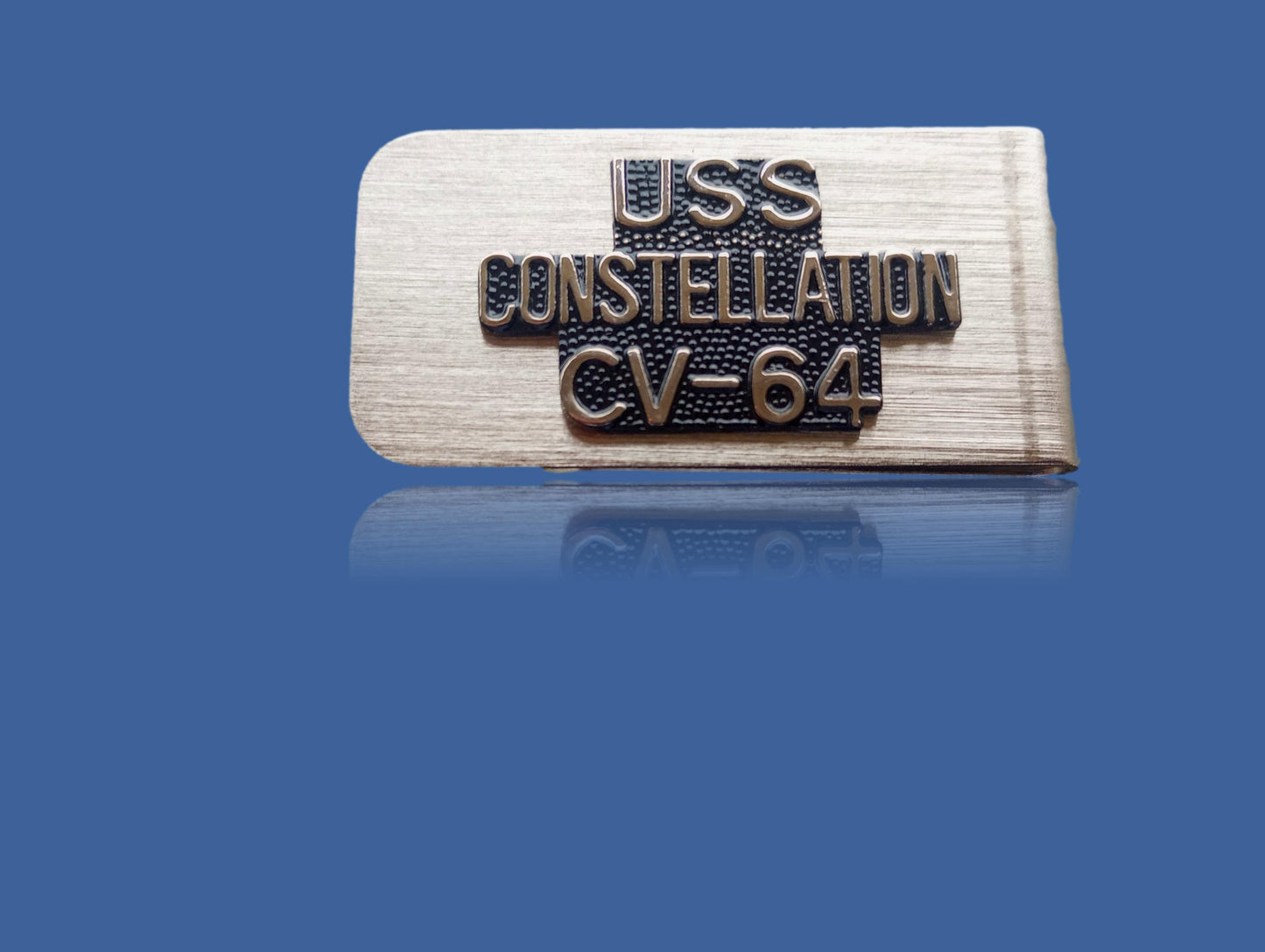 U.S MILITARY NAVY U.S.S CONSTELLATION CV-64 MONEY CLIP NAVY CARRIER U.S.A MADE