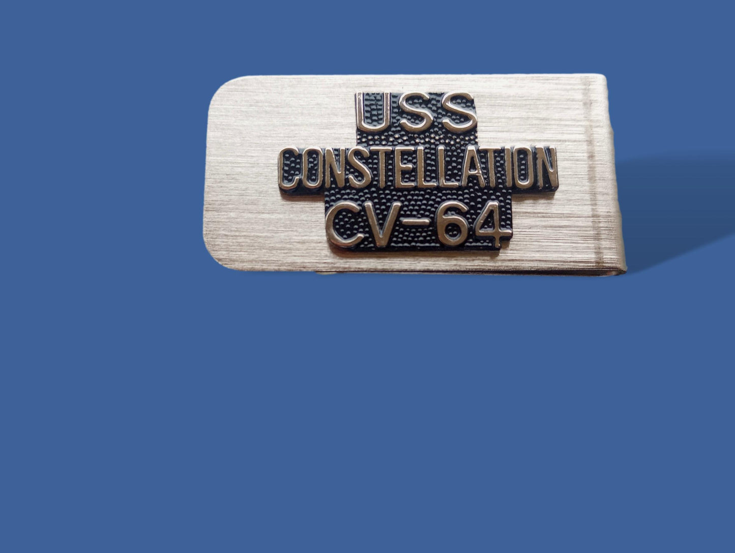 U.S MILITARY NAVY U.S.S CONSTELLATION CV-64 MONEY CLIP NAVY CARRIER U.S.A MADE