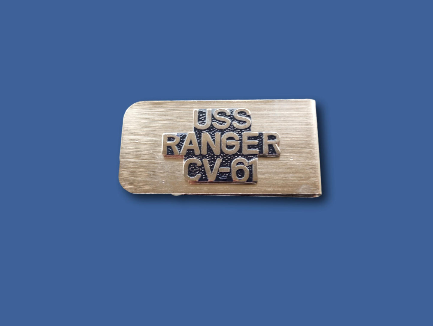 U.S MILITARY NAVY U.S.S RANGER CV-61 MONEY CLIP NAVY CARRIER U.S.A MADE