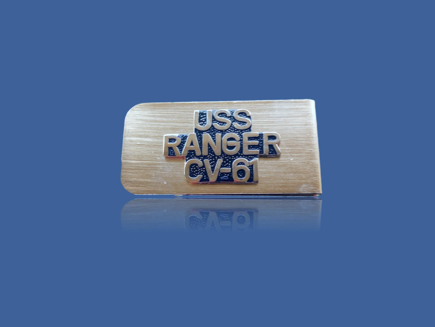 U.S MILITARY NAVY U.S.S RANGER CV-61 MONEY CLIP NAVY CARRIER U.S.A MADE