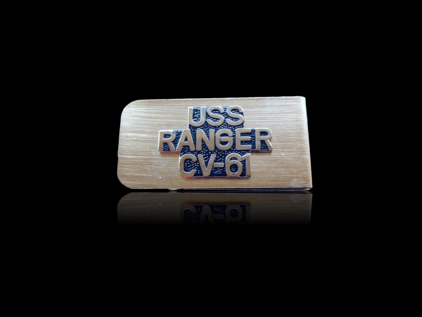 U.S MILITARY NAVY U.S.S RANGER CV-61 MONEY CLIP NAVY CARRIER U.S.A MADE