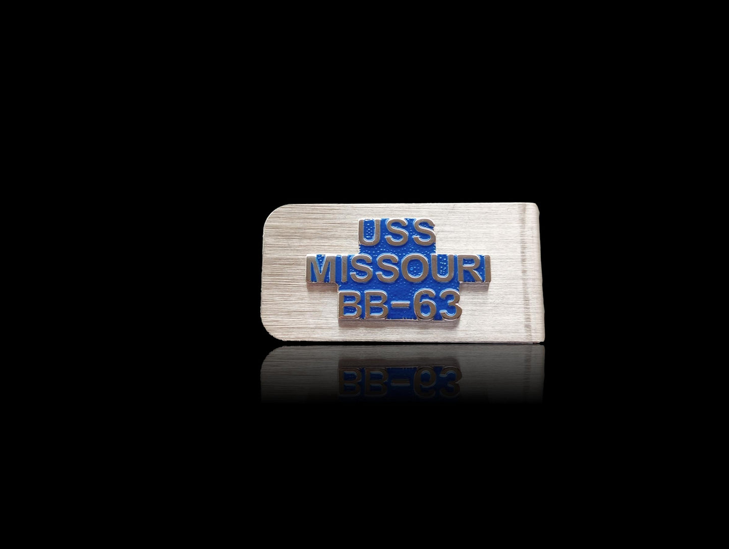 U.S MILITARY NAVY BATTLESHIP U.S.S MISSOURI BB-63 METAL MONEY CLIP U.S.A MADE