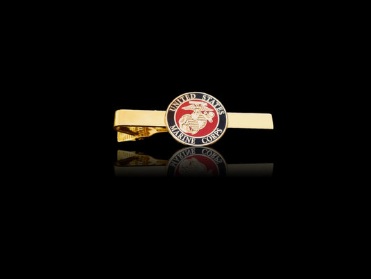 U.S MILITARY MARINE CORPS TIE BAR OR TIE TAC CLIP ON TYPE ROUND USMC INSIGNIA