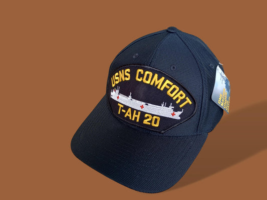 USNS COMFORT T-AH 20 U.S NAVY SHIP HAT OFFICIAL MILITARY BALL CAP U.S.A MADE