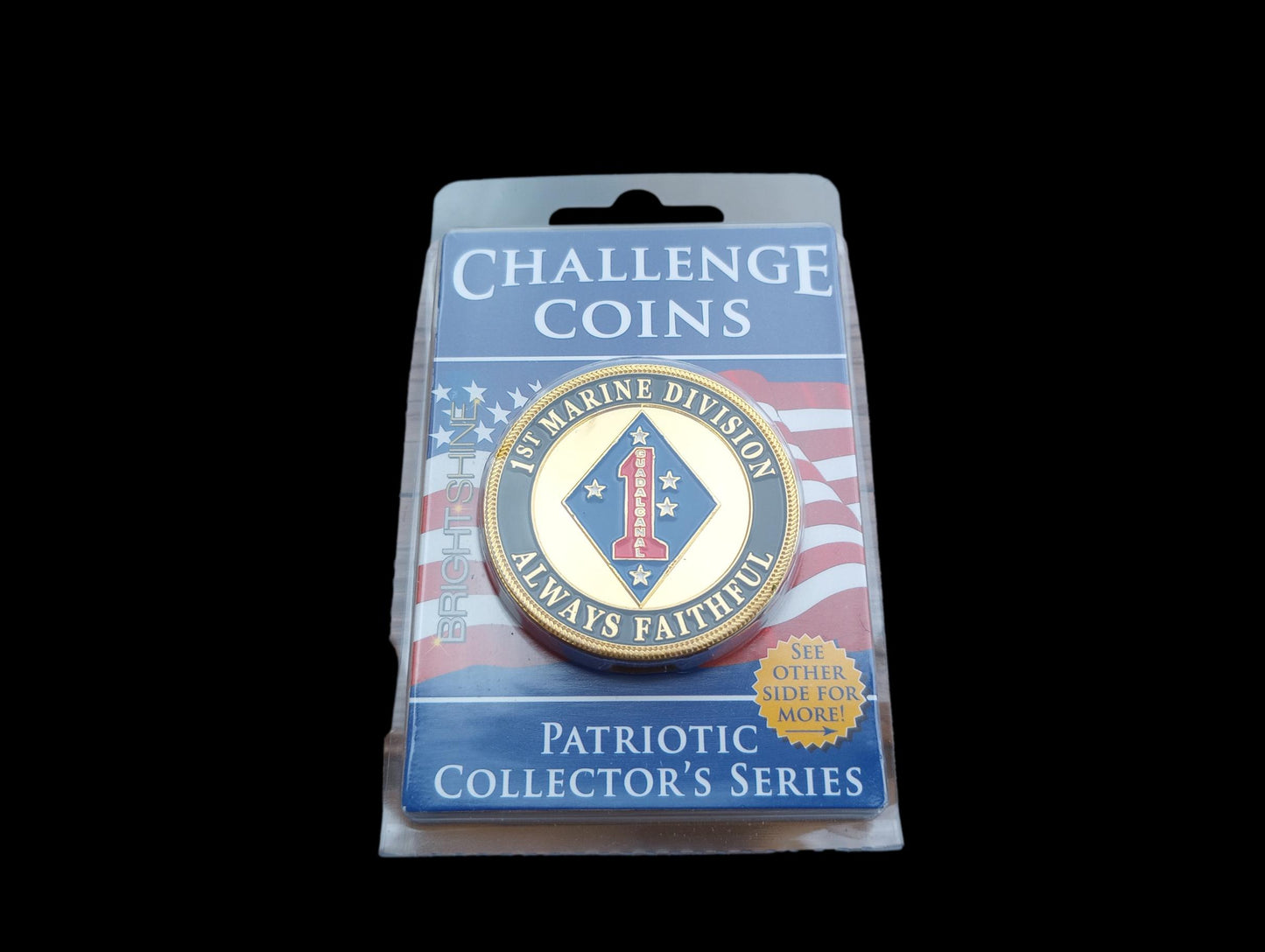 U.S MARINE CORPS 1st DIVISION CHALLENGE COIN NEW IN PACKAGE COLLECTOR'S SERIES