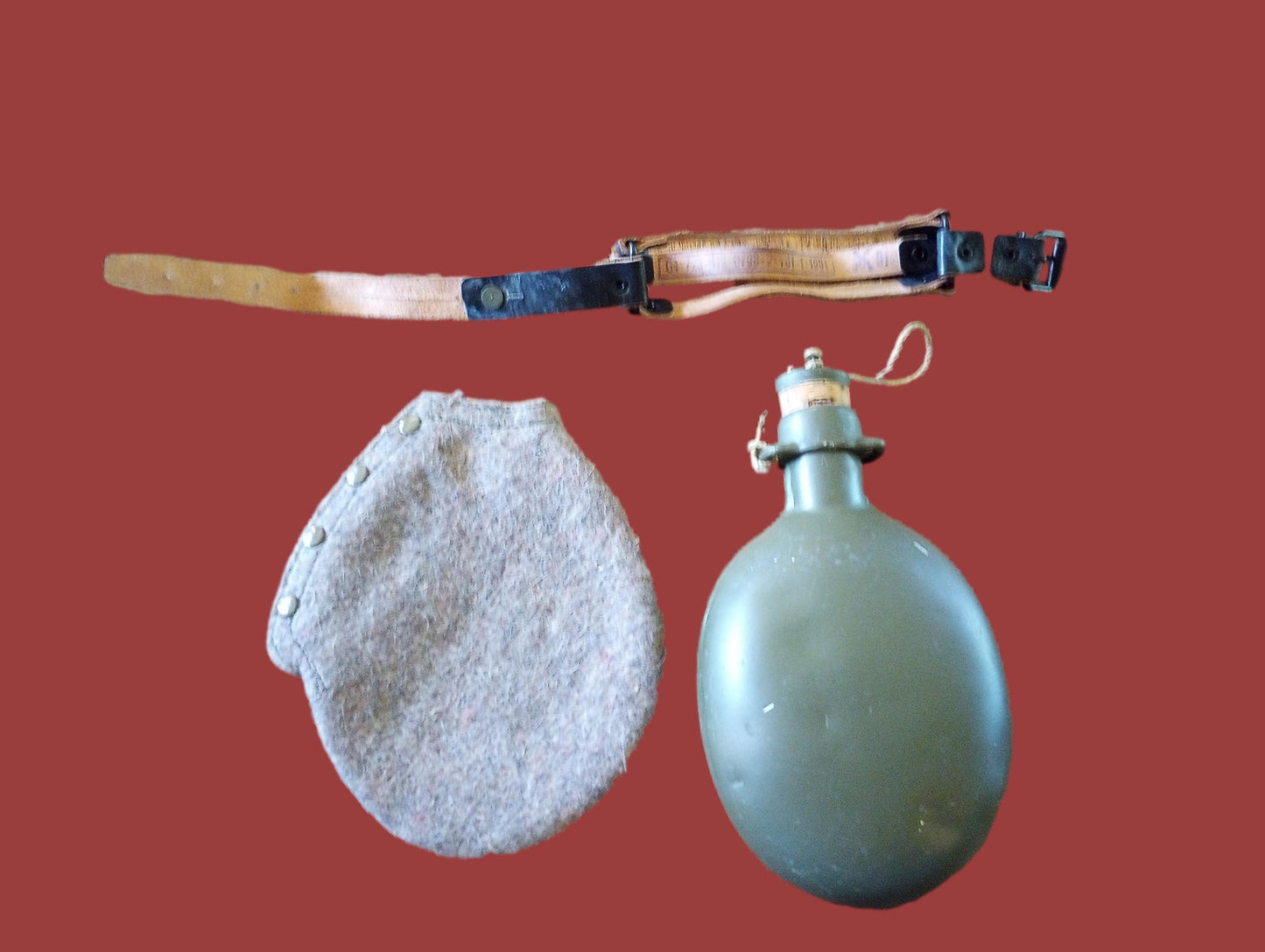 CZECH MILITARY M60 CANTEEN & WOOL FELT COVER WATER BOTTLE FLASK ORIGINAL
