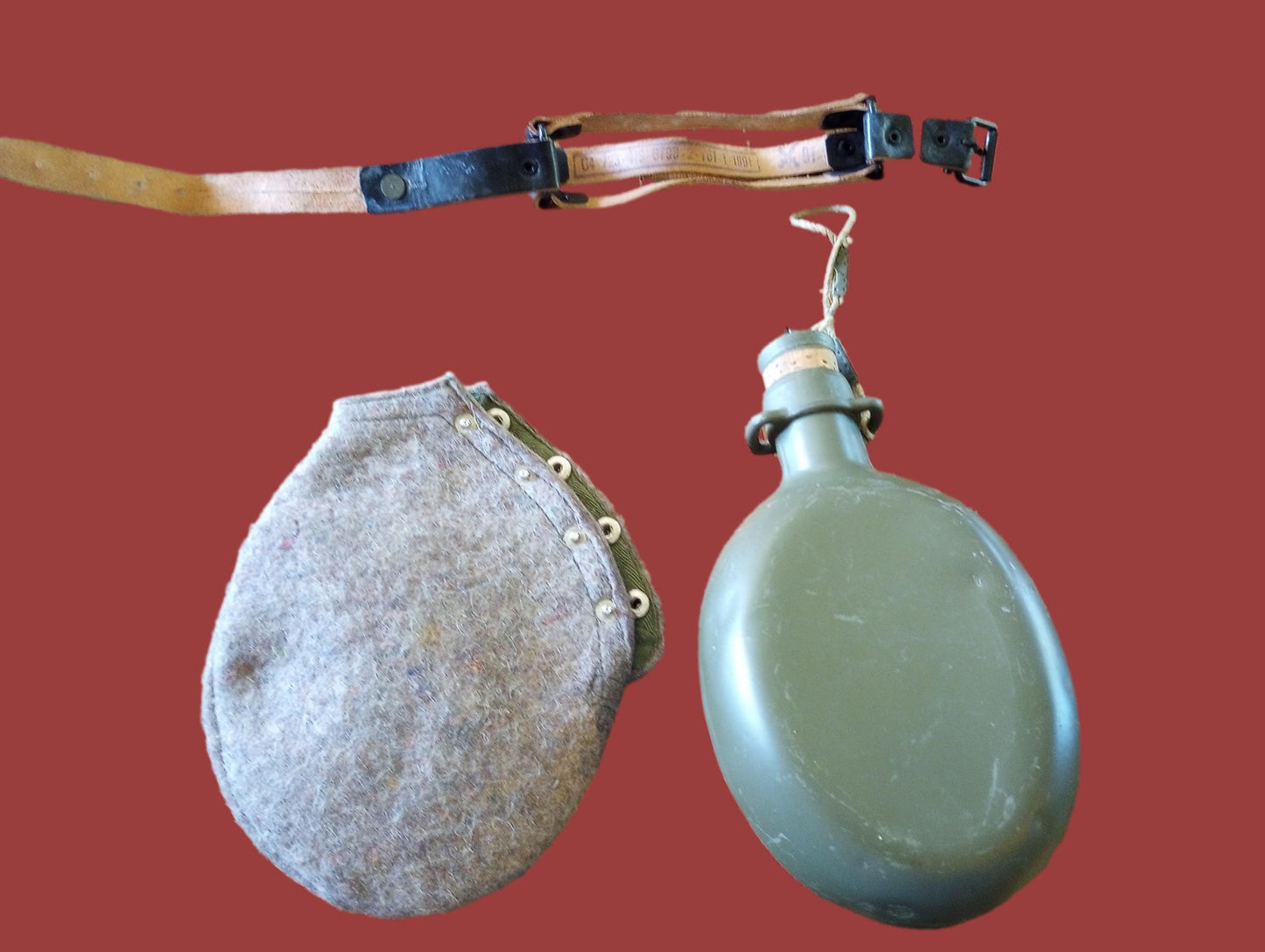 CZECH MILITARY M60 CANTEEN & WOOL FELT COVER WATER BOTTLE FLASK ORIGINAL