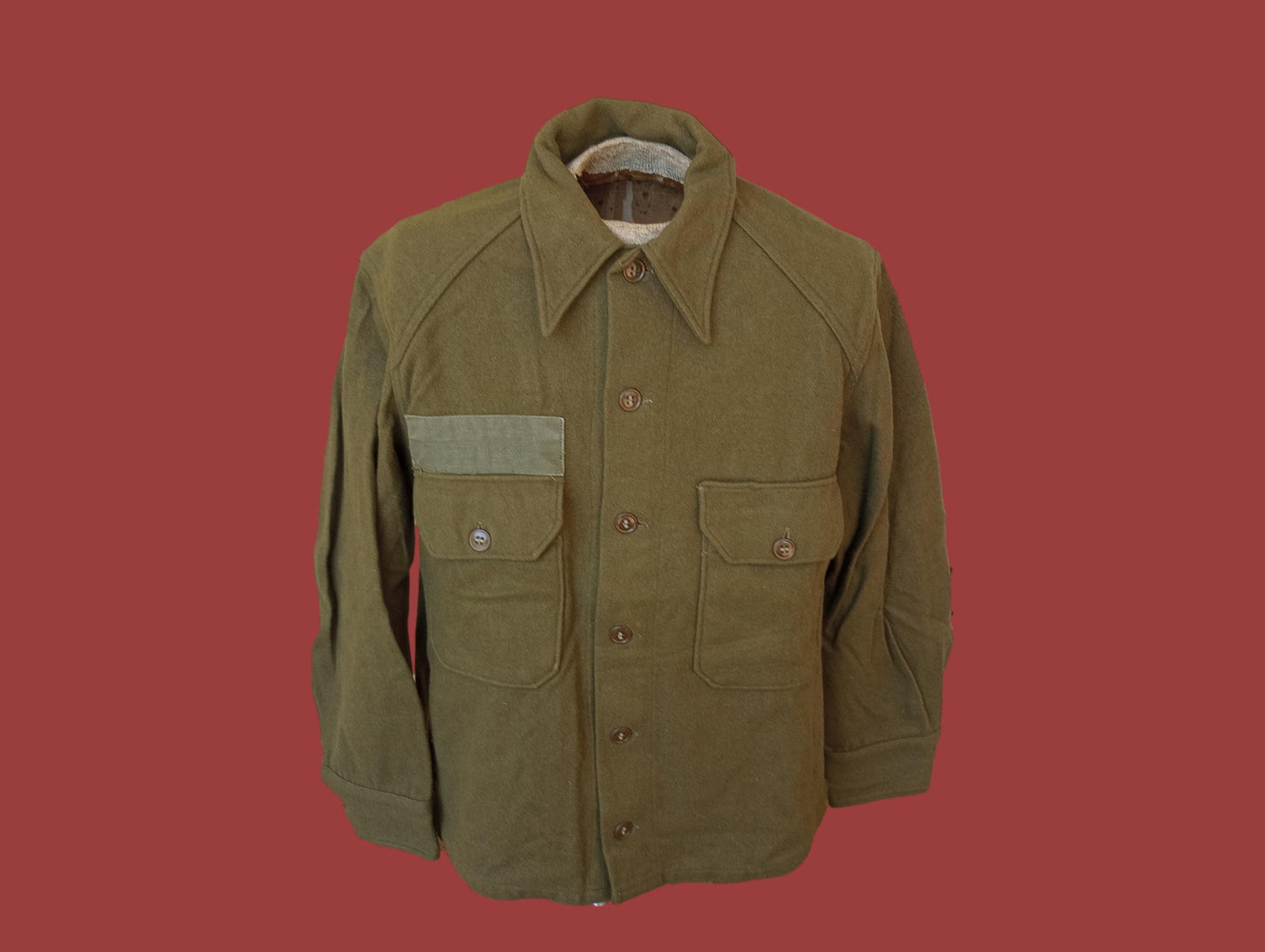 U.S MILITARY WOOL SHIRT ARMY ISSUE COLD WEATHER SIZE LARGE VINTAGE