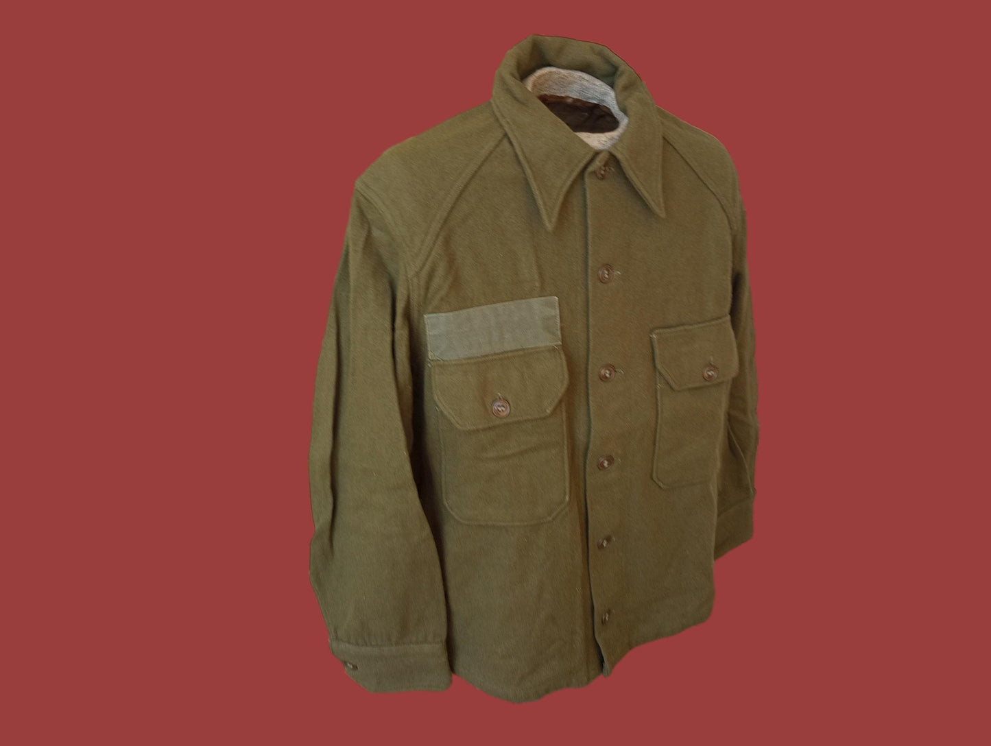 U.S MILITARY WOOL SHIRT ARMY ISSUE COLD WEATHER SIZE LARGE VINTAGE