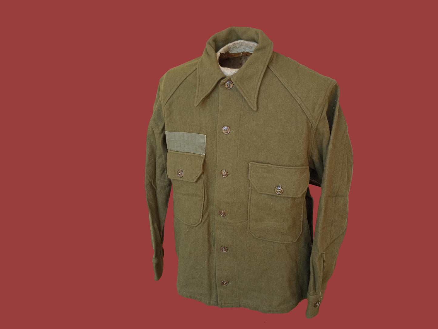 U.S MILITARY WOOL SHIRT ARMY ISSUE COLD WEATHER SIZE LARGE VINTAGE