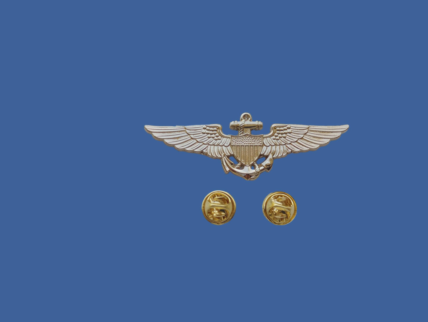 U.S MILITARY NAVY MARINE CORPS GOLD AVIATOR PILOT WINGS PIN AVIATION BADGE