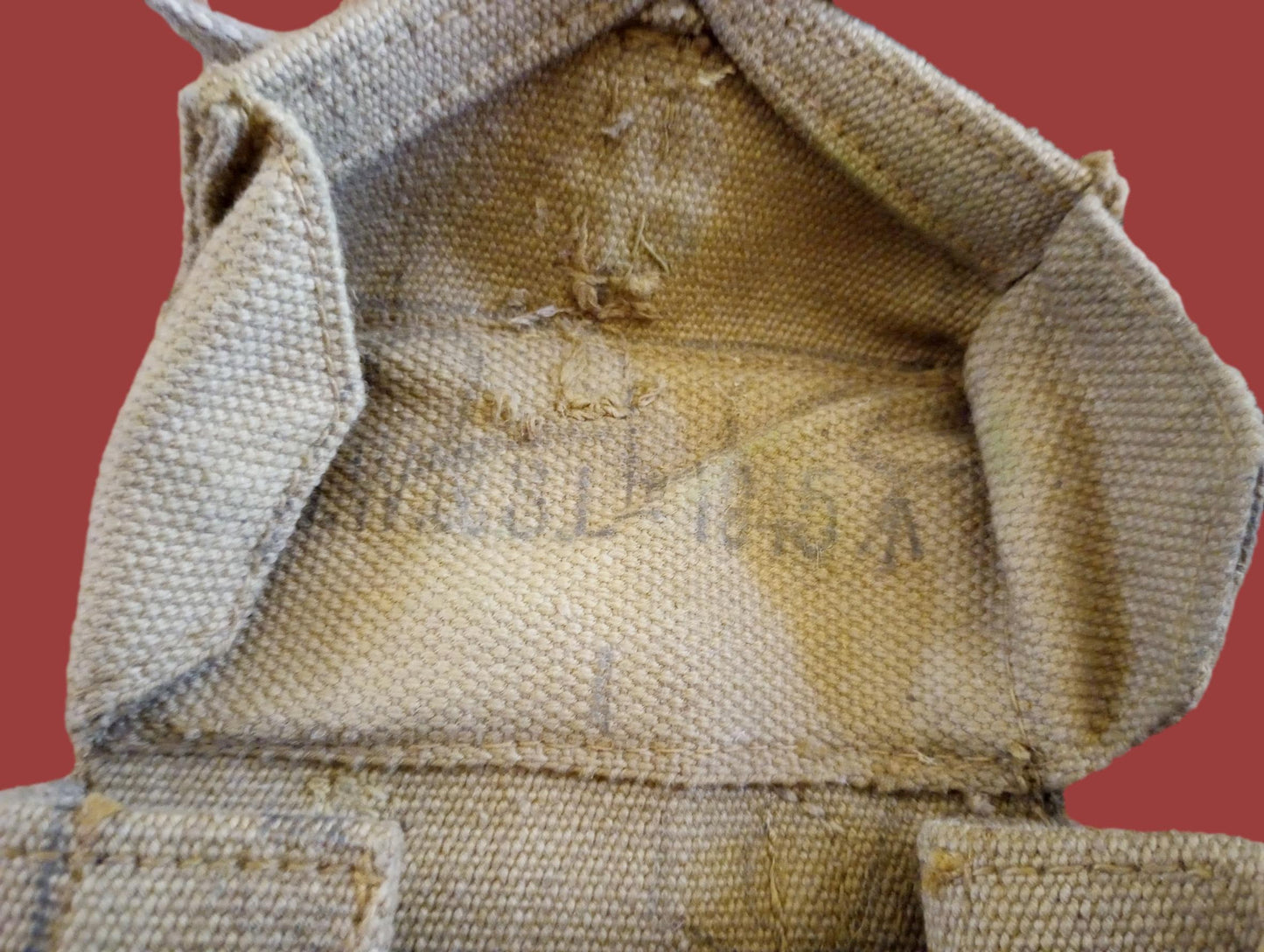 BRITISH WWII P-37 WEB GEAR BELT SUSPENDERS AMMUNITION POUCHES ORIGINAL