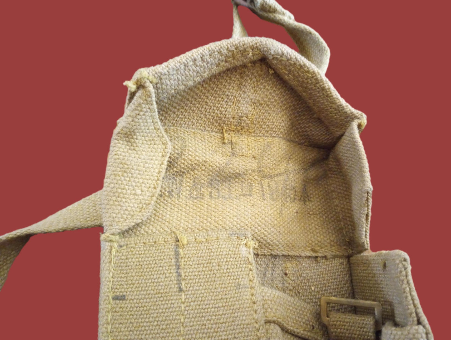 BRITISH WWII P-37 WEB GEAR BELT SUSPENDERS AMMUNITION POUCHES ORIGINAL