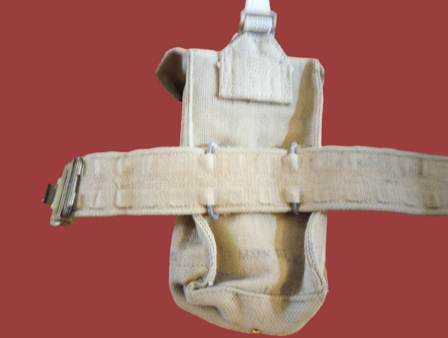 BRITISH WWII P-37 WEB GEAR BELT SUSPENDERS AMMUNITION POUCHES ORIGINAL