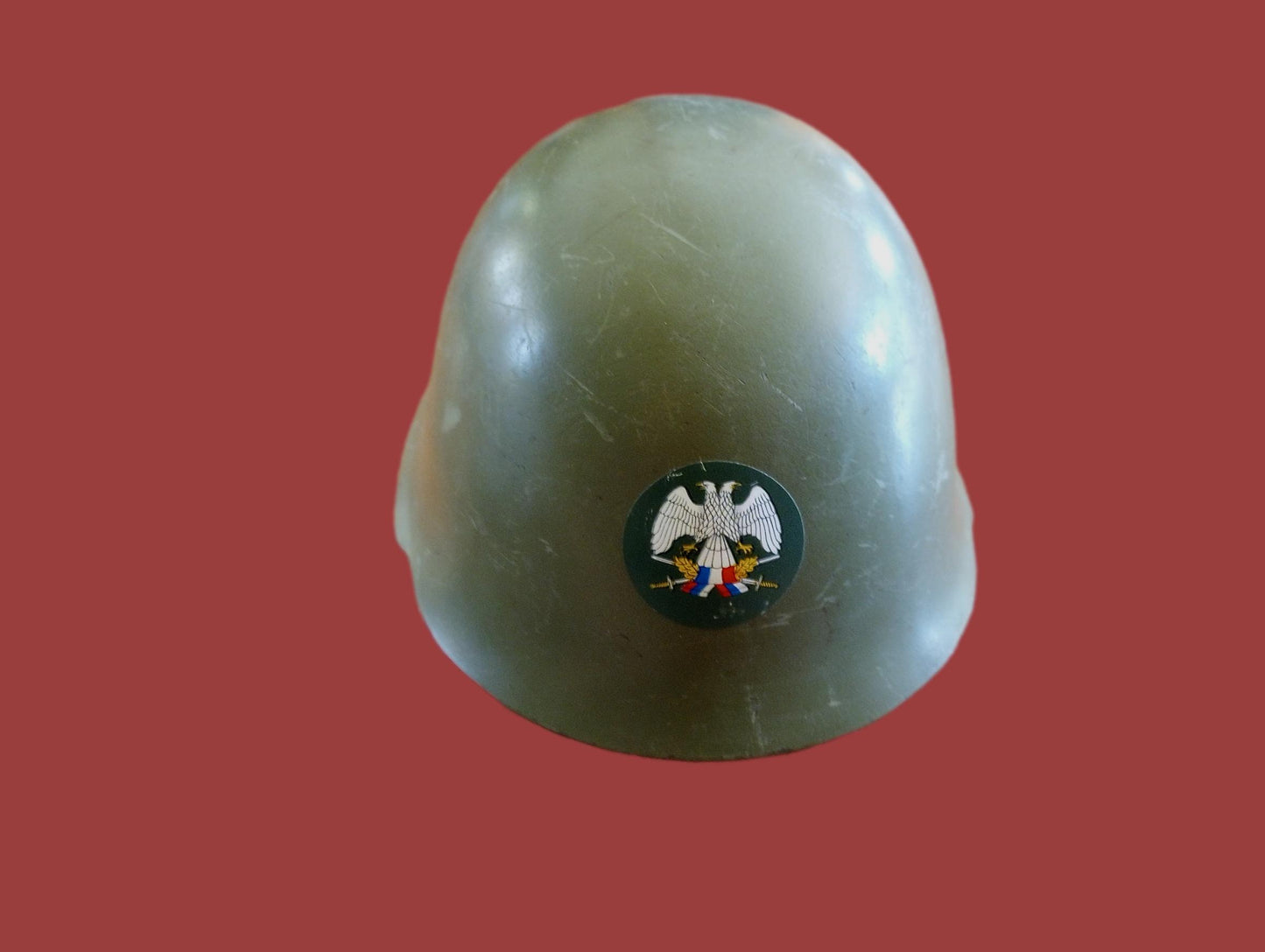 YUGOSLAVIAN SERBIAN COMBAT HELMET JNA YPA M59/85 YUGOSLAV PEOPLES ARMY DECAL