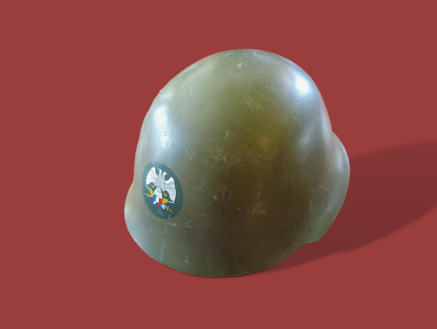 YUGOSLAVIAN SERBIAN COMBAT HELMET JNA YPA M59/85 YUGOSLAV PEOPLES ARMY DECAL