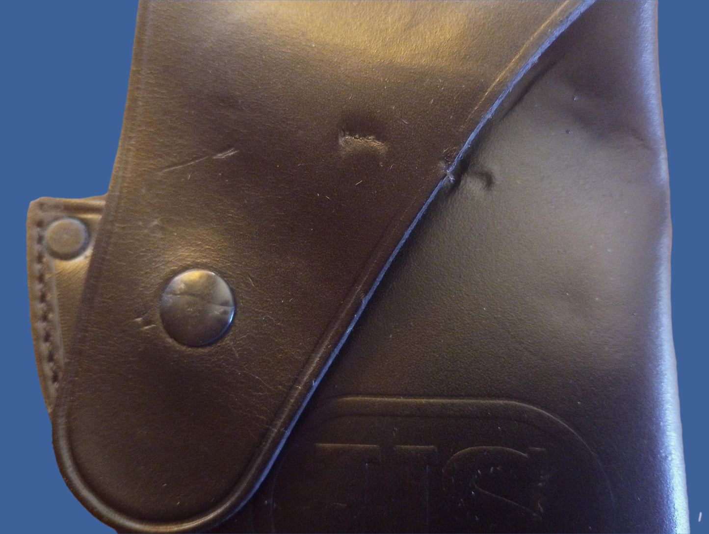 .38 PISTOL HOLSTER MILITARY ISSUE BLACK LEATHER HIP RH FFLD ENG NOS