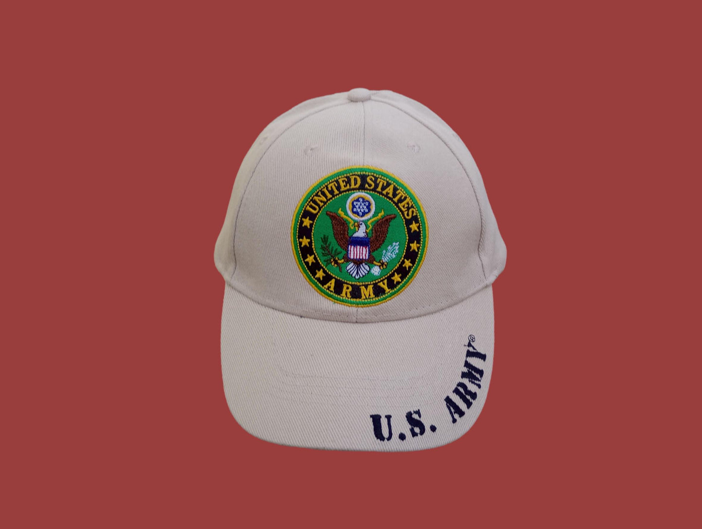 NEW U.S MILITARY ARMY LOGO EMBROIDERED KHAKI HAT CAP OFFICIAL LICENSED HATS