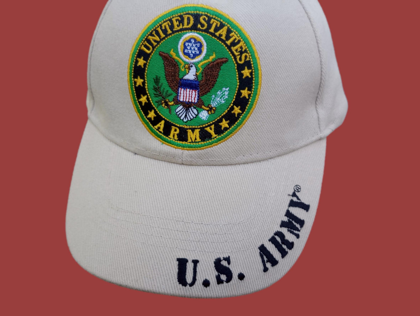 NEW U.S MILITARY ARMY LOGO EMBROIDERED KHAKI HAT CAP OFFICIAL LICENSED HATS