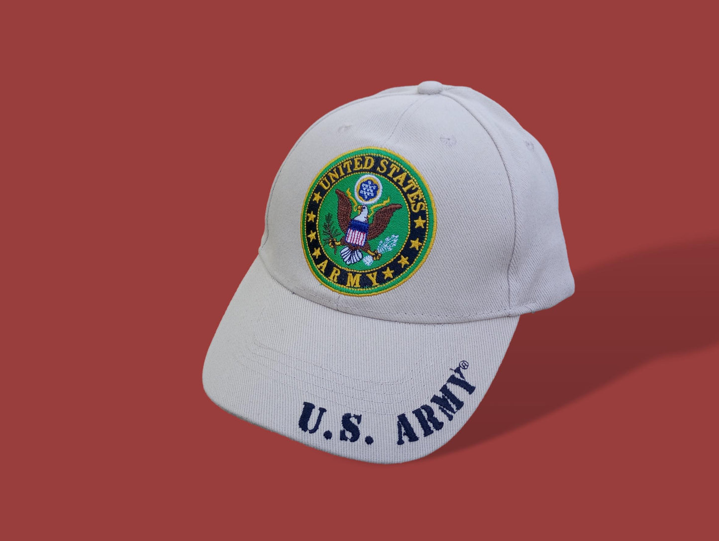 NEW U.S MILITARY ARMY LOGO EMBROIDERED KHAKI HAT CAP OFFICIAL LICENSED HATS