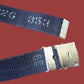 VINTAGE MILITARY NAVY ISSUE BLACK WEB  BELT WITH NICKEL ROLLER BUCKLE US MADE