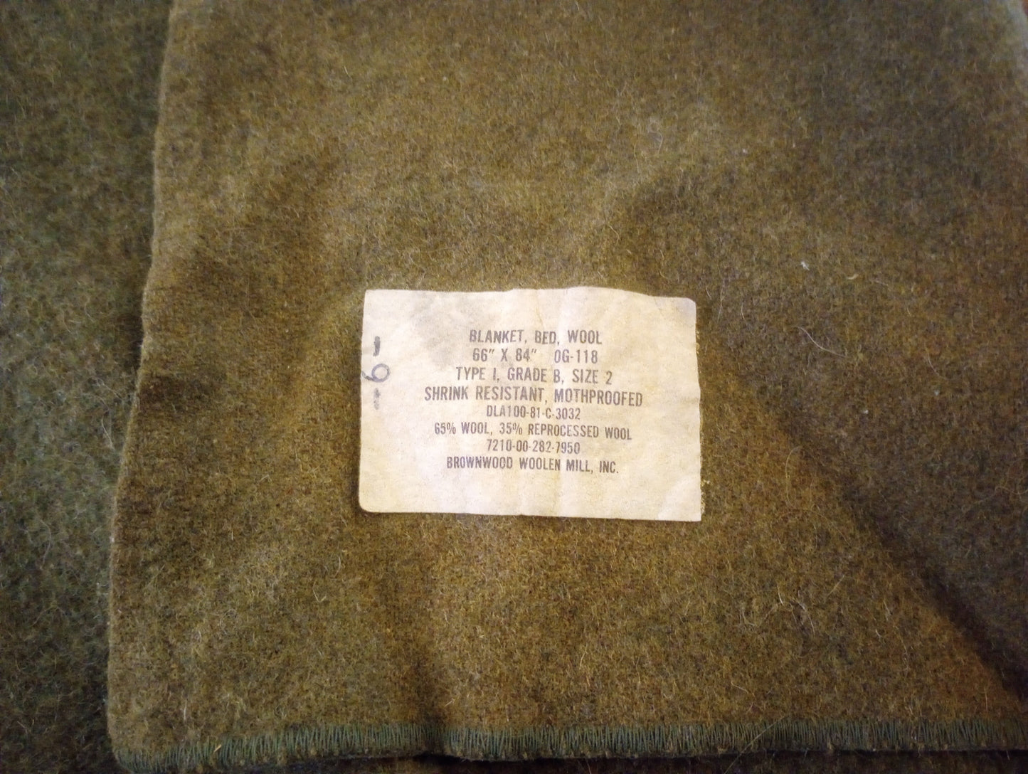 U.S MILITARY GENUINE ISSUE ARMY WOOL BLANKET CAMPING SURVIVAL 66X84 HEAVY DUTY
