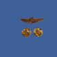 U.S MILITARY NAVY MINIATURE GOLD AIR CREW WINGS 1 1/8" INCHES WIDE HAT PIN LAPEL