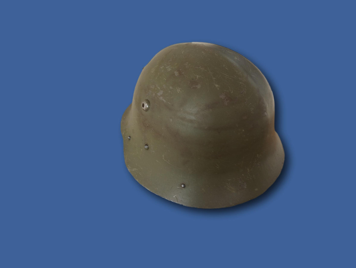 BULGARIAN M36C COMBAT HELMET LEATHER LINER & CHINSTRAP TRI COLOR DECAL ORIGINAL