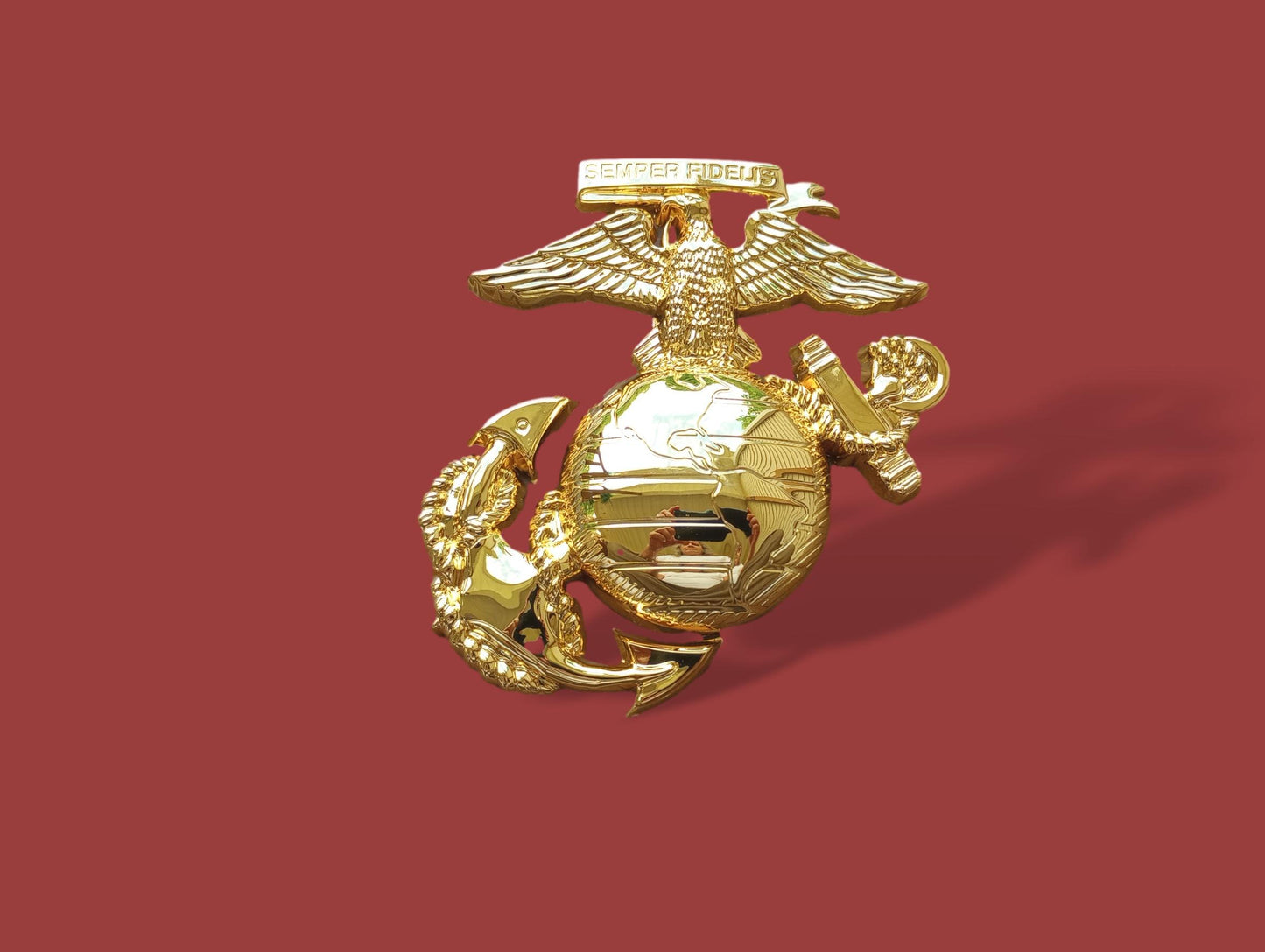 MARINE CORPS EGA OVERSIZED WALL MEDALLION PLAQUE AUTO GRILL EMBLEM 6" X 5.75"