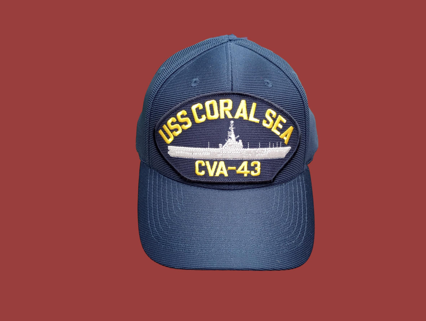 USS CORAL SEA CVA - 43 NAVY SHIP HAT OFFICIAL MILITARY BALL CAP U.S.A MADE