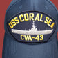 USS CORAL SEA CVA - 43 NAVY SHIP HAT OFFICIAL MILITARY BALL CAP U.S.A MADE