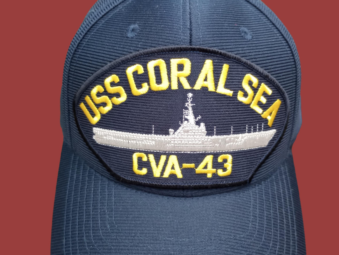 USS CORAL SEA CVA - 43 NAVY SHIP HAT OFFICIAL MILITARY BALL CAP U.S.A MADE
