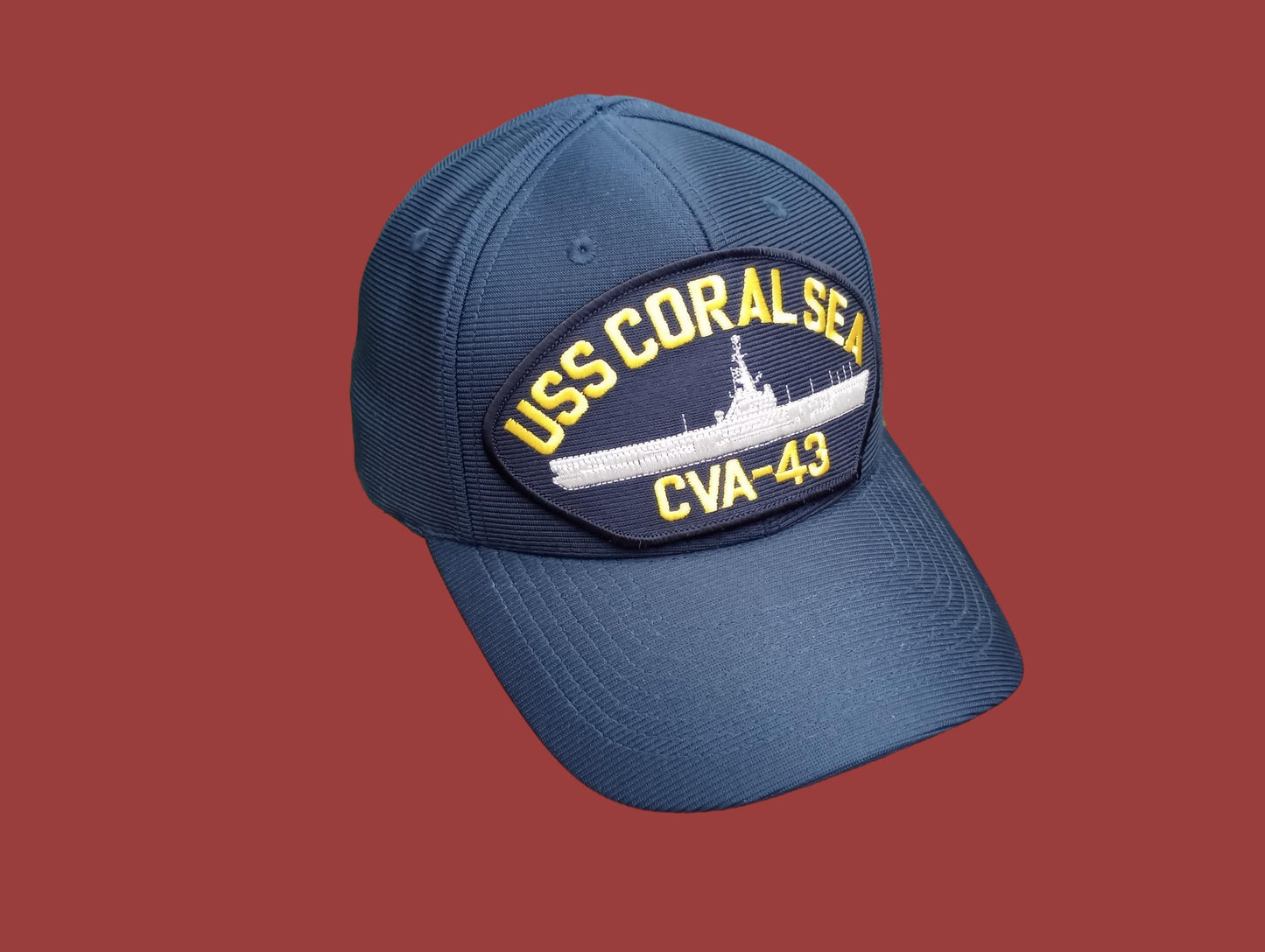 USS CORAL SEA CVA - 43 NAVY SHIP HAT OFFICIAL MILITARY BALL CAP U.S.A MADE