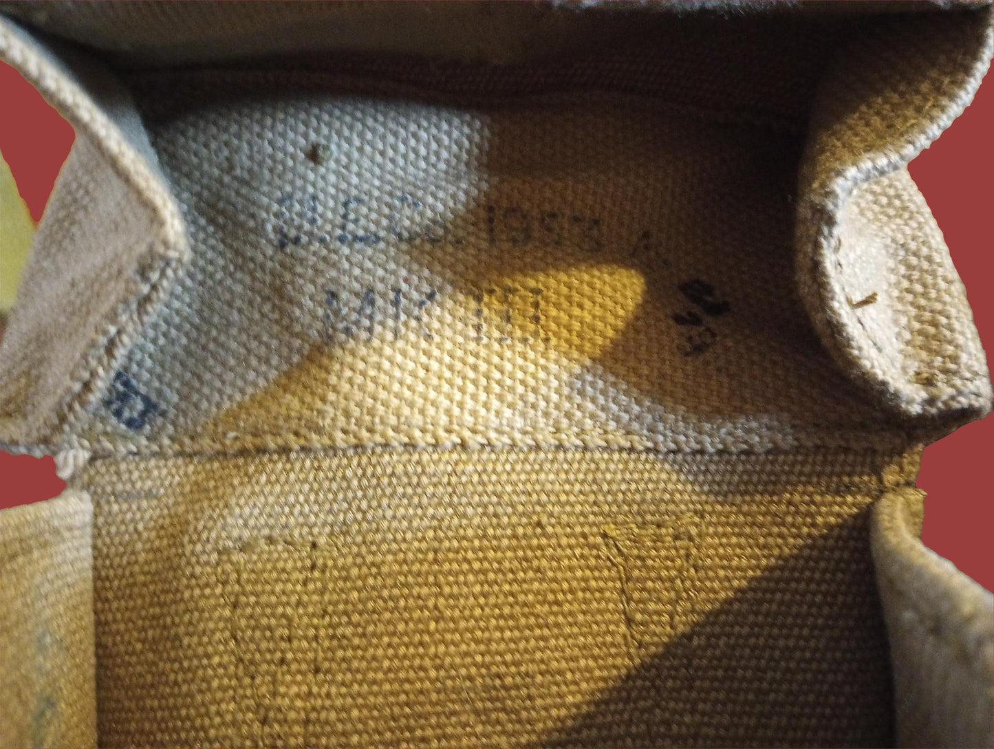 BRITISH WWII P-37 WEB GEAR BELT SUSPENDERS AMMUNITION POUCHES 1953 ORIGINAL