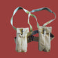 BRITISH WWII P-37 WEB GEAR BELT SUSPENDERS AMMUNITION POUCHES 1953 ORIGINAL
