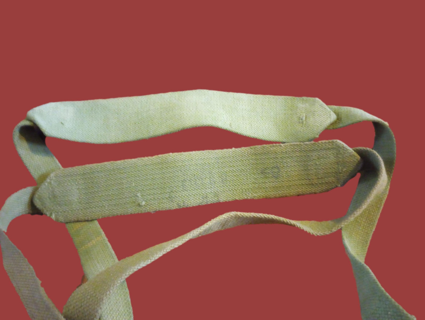 BRITISH WWII P-37 WEB GEAR BELT SUSPENDERS AMMUNITION POUCHES 1953 ORIGINAL