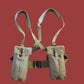 BRITISH WWII P-37 WEB GEAR BELT SUSPENDERS AMMUNITION POUCHES 1953 ORIGINAL