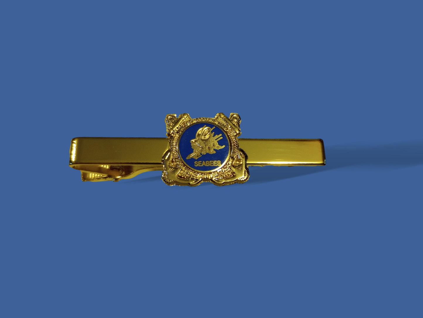 U.S MILITARY U.S NAVY SEABEES TIE BAR OR TIE TAC CLIP ON TYPE U.S.A MADE