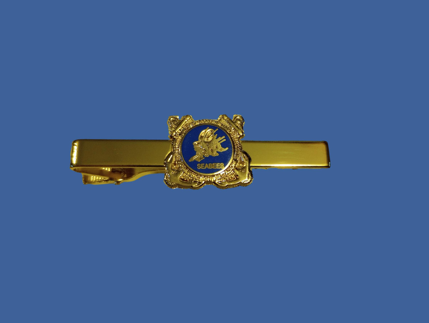 U.S MILITARY U.S NAVY SEABEES TIE BAR OR TIE TAC CLIP ON TYPE U.S.A MADE