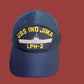 IWO JIMA LPH-2 NAVY SHIP HAT U.S MILITARY OFFICIAL BALL CAP U.S.A MADE EAGLE CREST