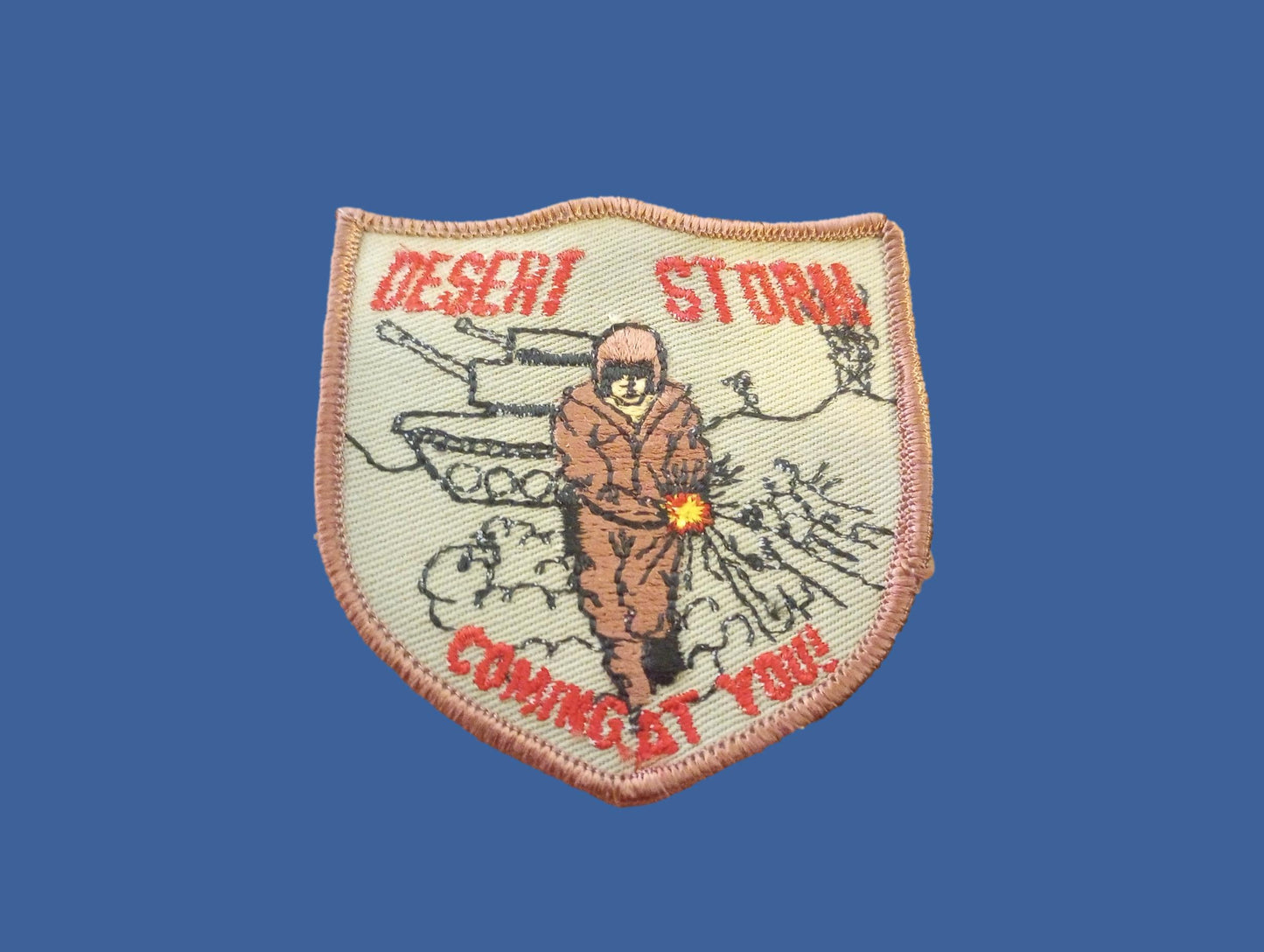 U.S MILITARY OPERATION DESERT STORM COMING AT YOU ARM PATCH