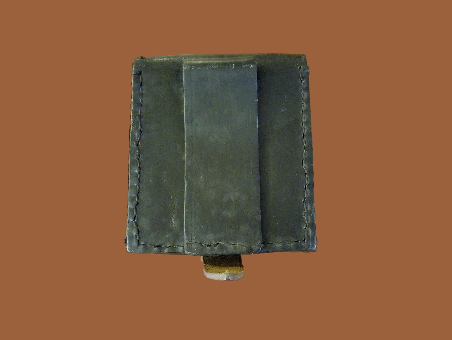 ORIGINAL WWII ITALIAN MILITARY BLACK LEATHER CARCANO AMMO 2 CLIP POUCH