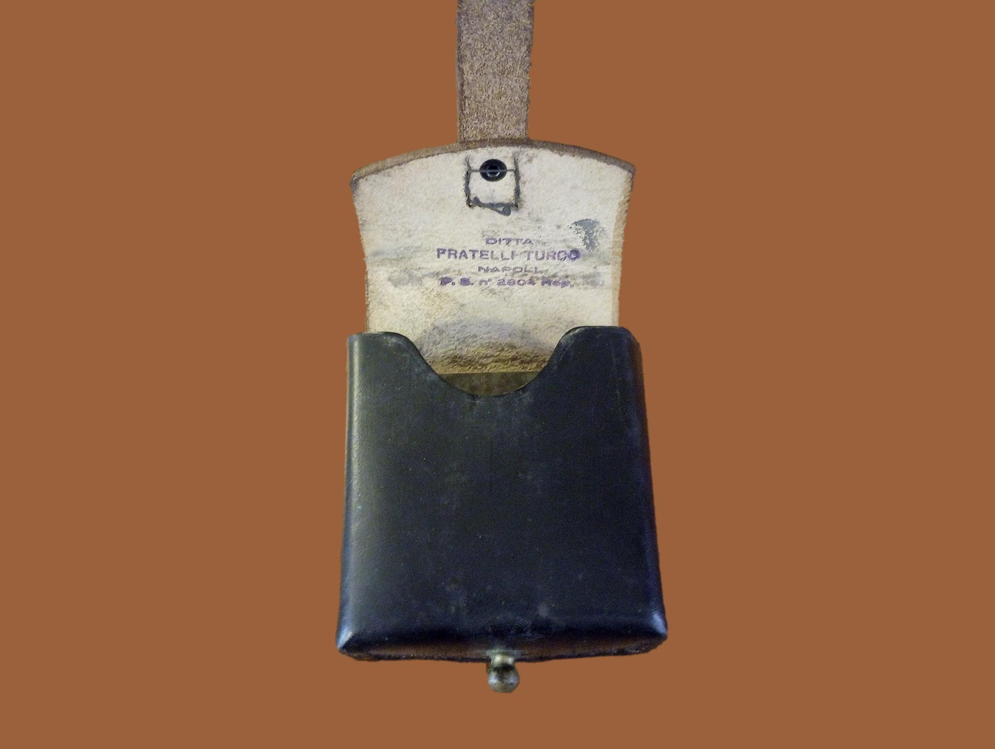 ORIGINAL WWII ITALIAN MILITARY BLACK LEATHER CARCANO AMMO 2 CLIP POUCH