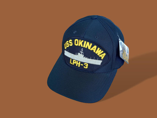 USS OKINAWA LPH-3 NAVY SHIP HAT U.S MILITARY OFFICIAL BALL CAP U.S.A MADE
