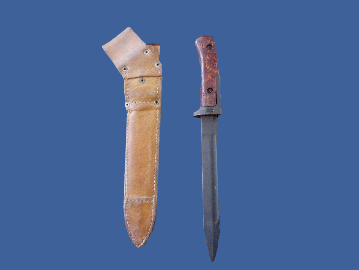 Original Czech Army Model VZ58 Bayonet With Leather Sheath Czech Military Knife